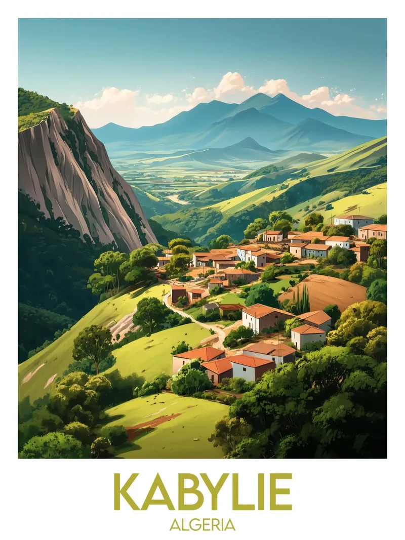 Affiche Kabylie tela con Cornice a cassetta da Frame the World