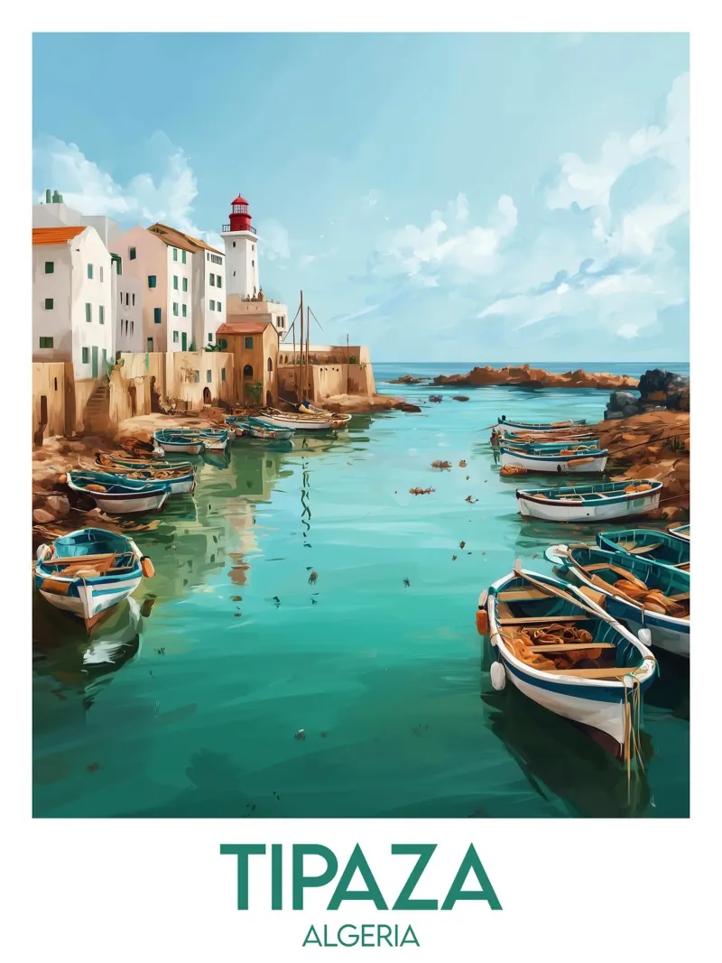 Affiche Tipaza poster con telaio in legno da Frame the World