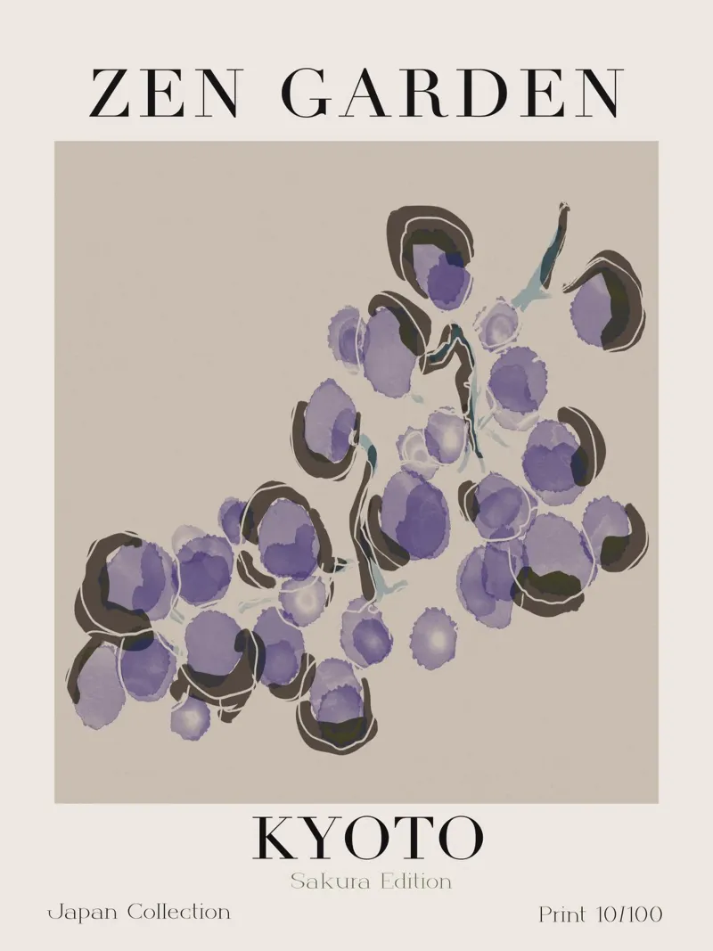 Zen Garden No 03 poster con telaio in alluminio da treechild