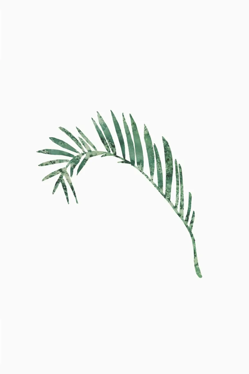 Watercolor Palmleaf poster con telaio in alluminio da karenmenzenbach
