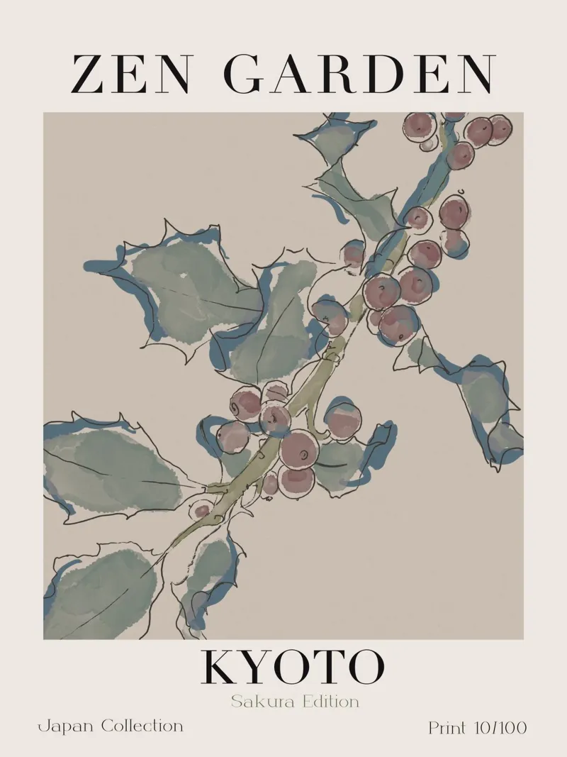 Zen Garden No 06 poster con telaio in alluminio da treechild