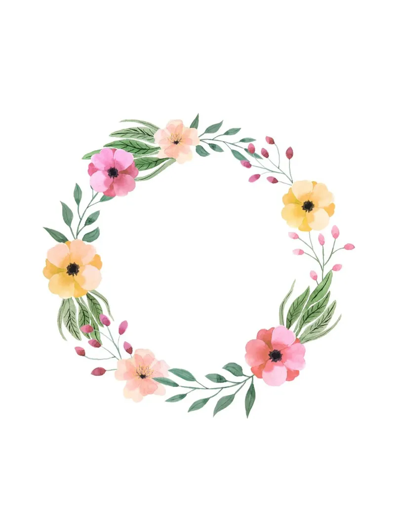 Floral Watercolor Wreath canvas by karenmenzenbach