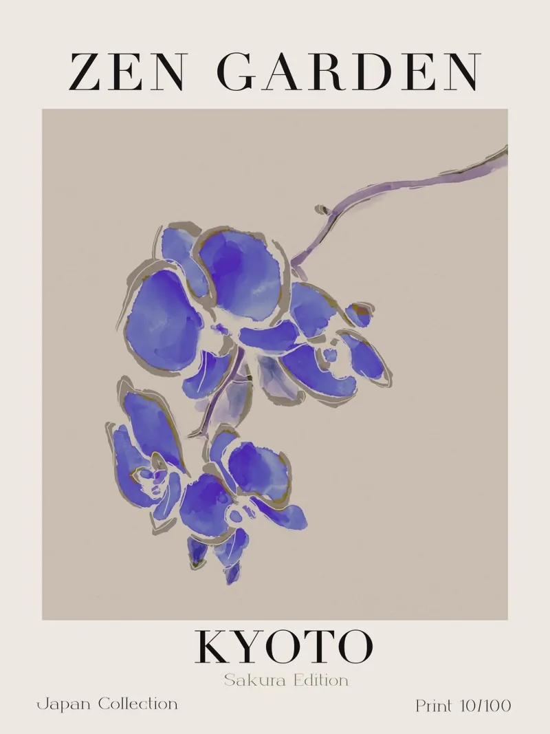 Zen Garden No 08 poster con telaio in alluminio da treechild