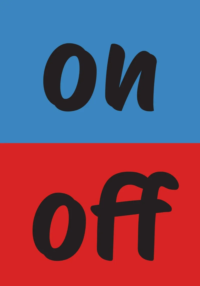 On Off poster con telaio in plastica da studio salü