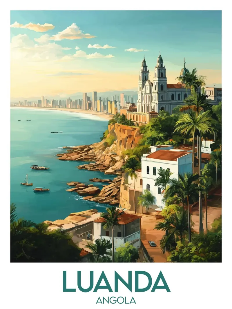 Affiche Luanda tela con Cornice a cassetta da Frame the World