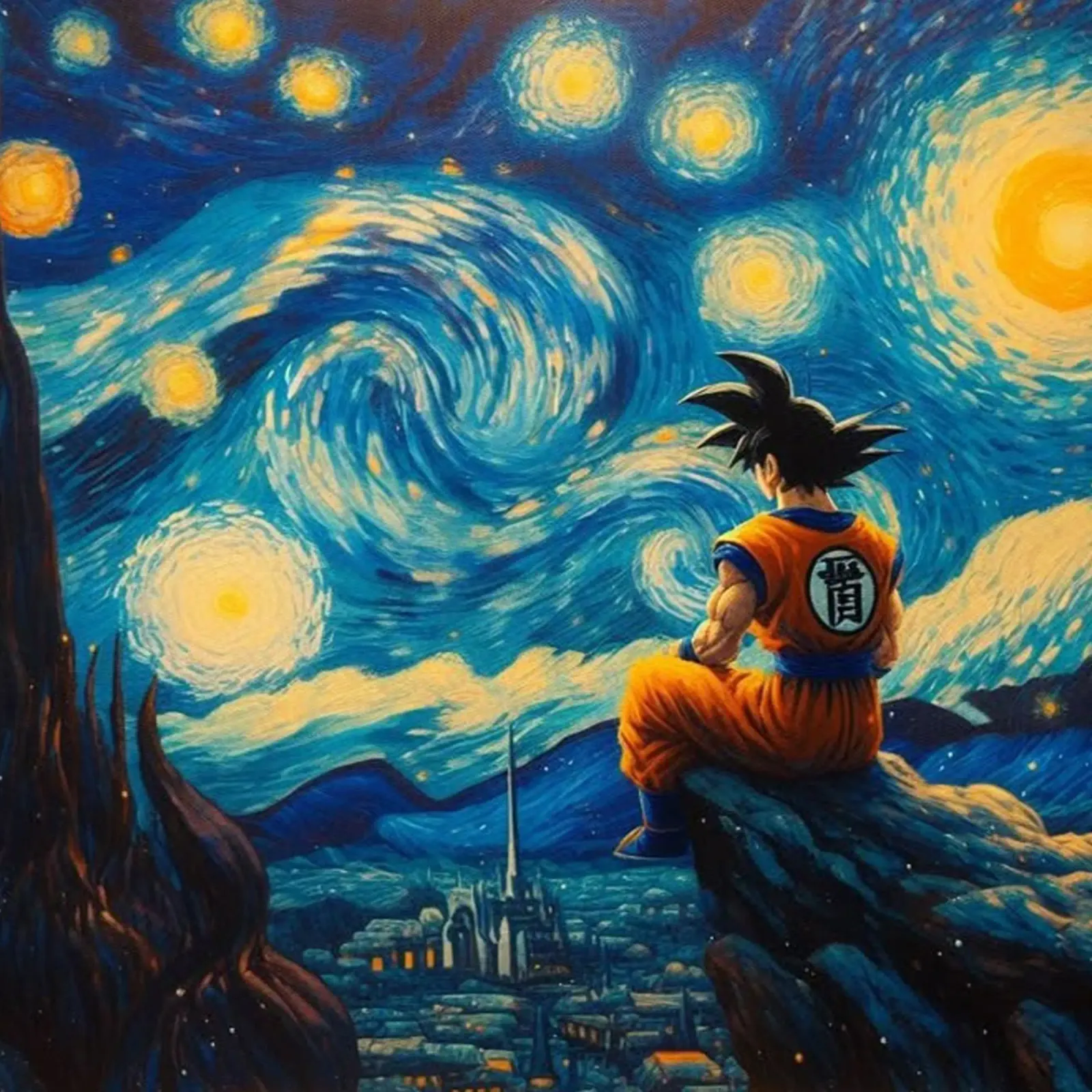 Incredibile Goku in azione pellicola backlit da withandname