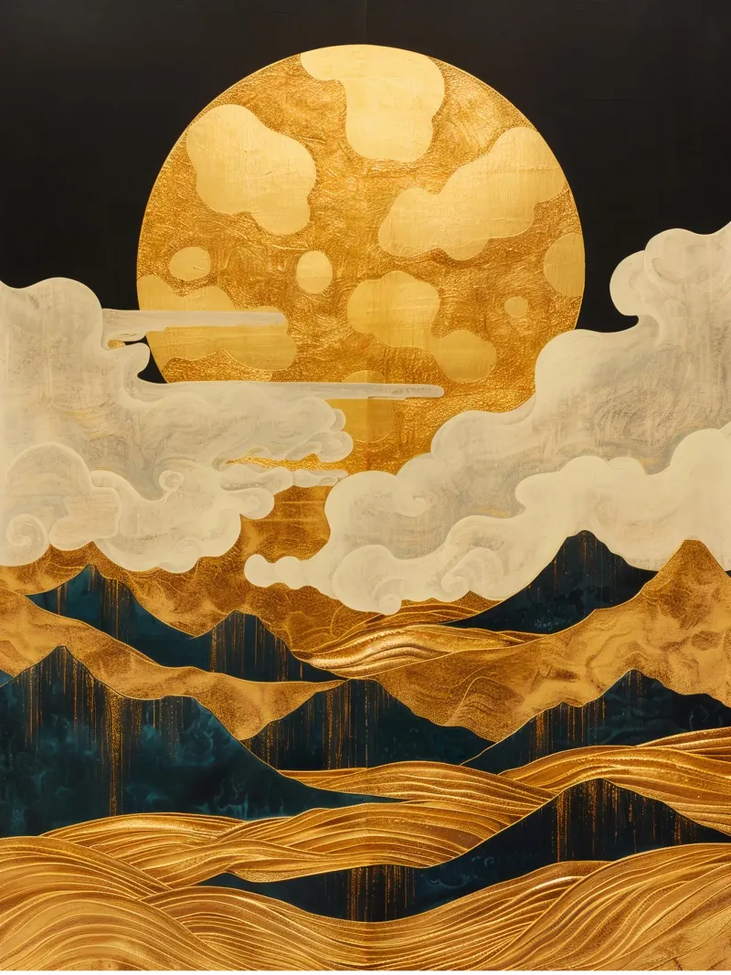 Moon Mountains Landscape Golden pellicola backlit da Mateo