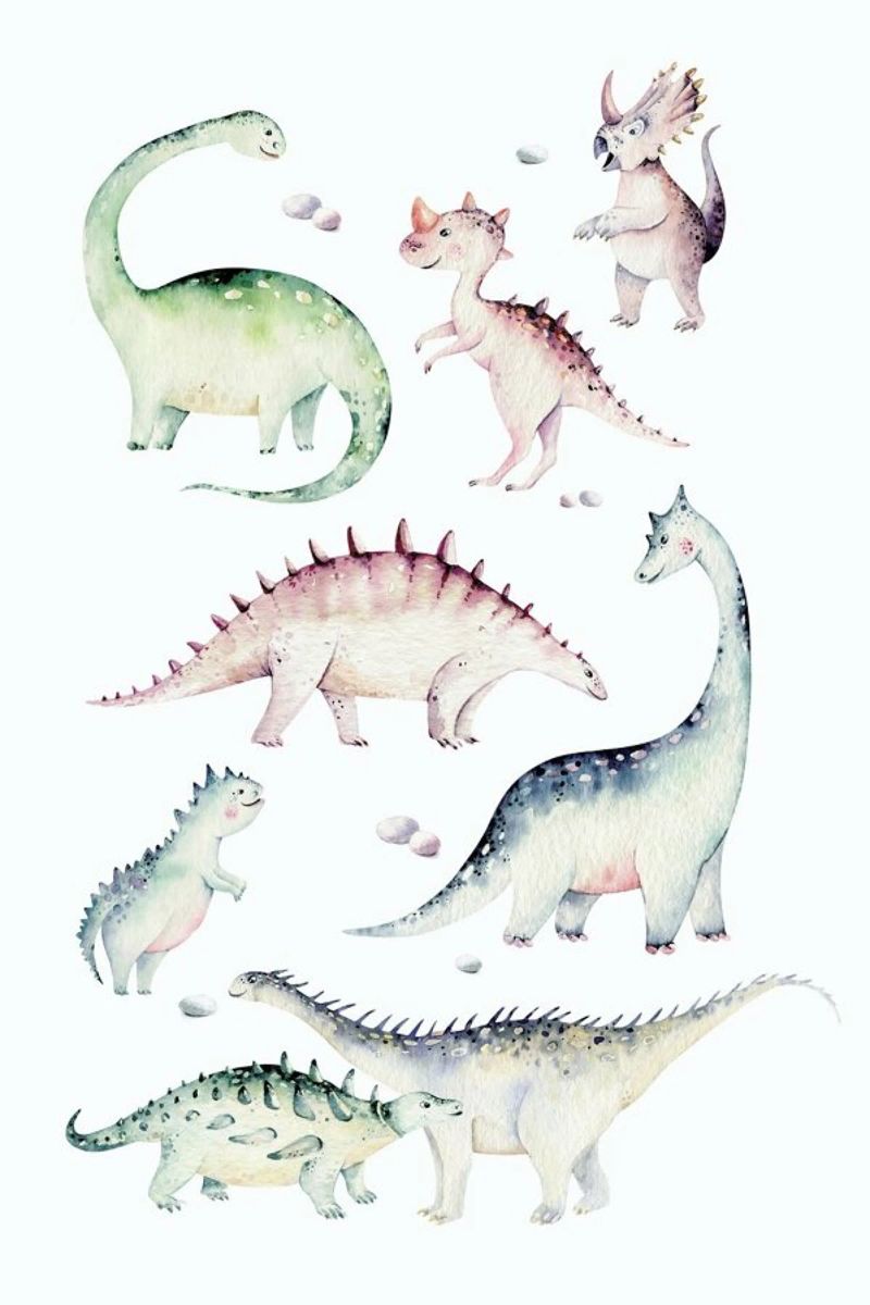 Little Dinosaurs poster de Little Flourishes