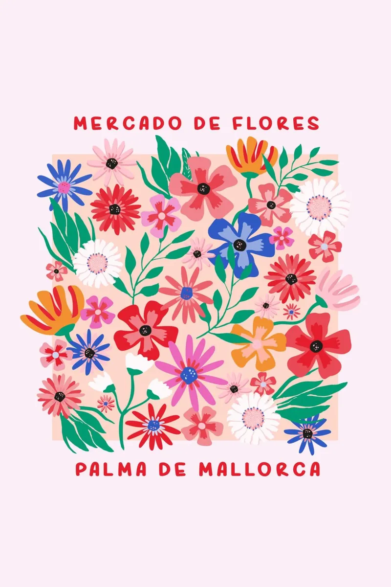 Mercado de Flores – Palma de Mallorca poster con telaio in legno da karenmenzenbach