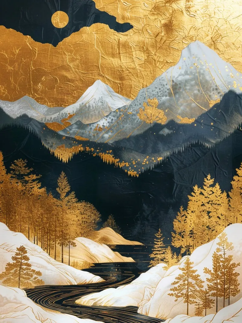 Mountains Forest Golden pellicola backlit da Mateo