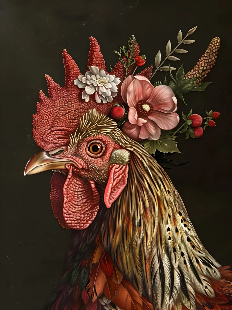 The Floral Hen Acryl-Glas von Gypsy Galleria