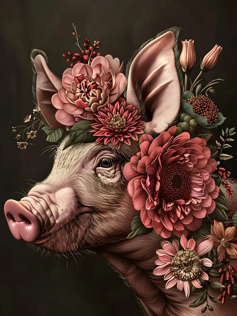 The Floral Pig Acryl-Glas von Gypsy Galleria