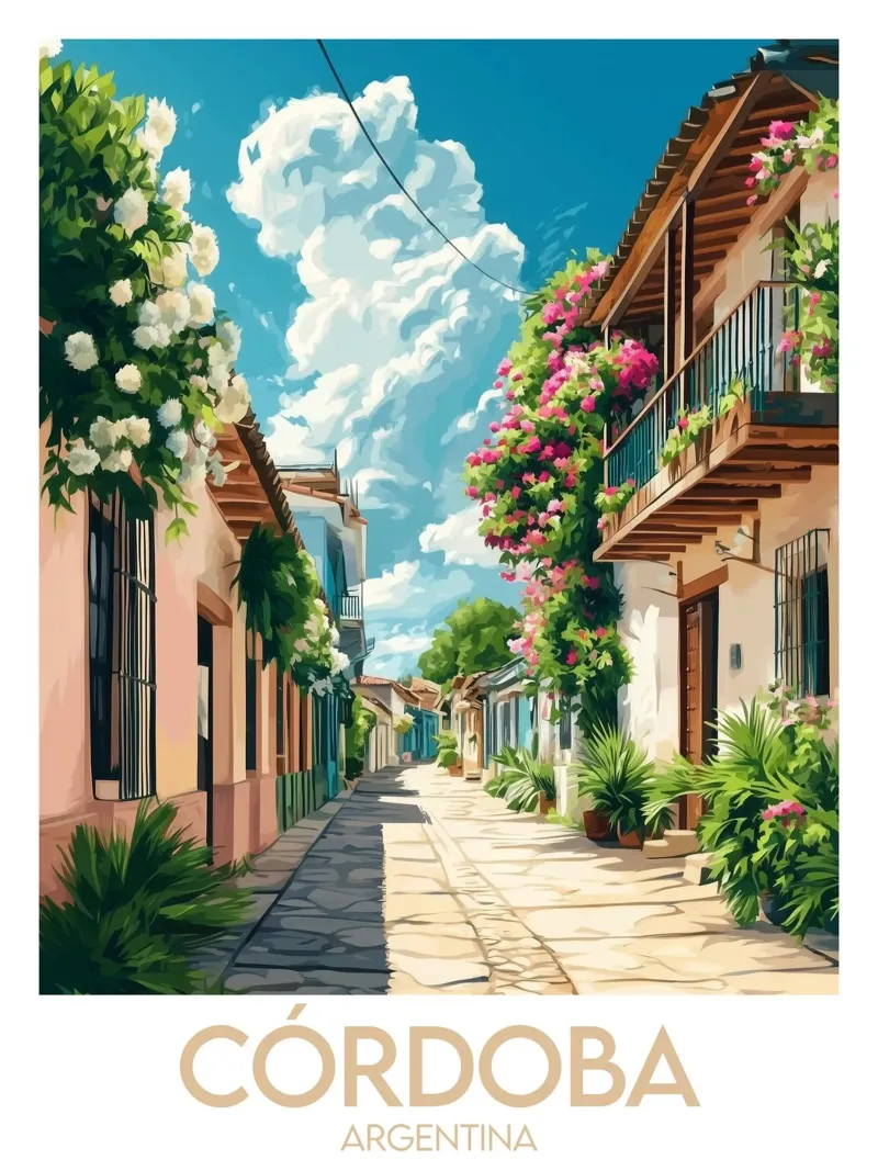 Affiche Córdoba poster con telaio in legno da Frame the World