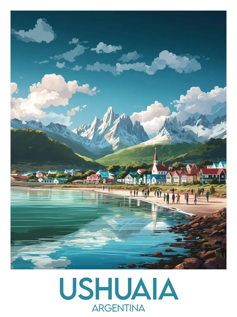 Affiche Ushuaia poster con telaio in legno da Frame the World