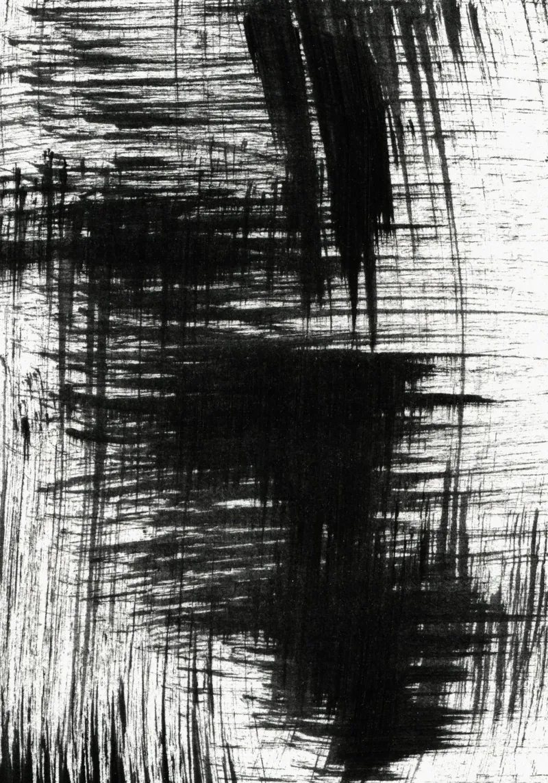 Strokes 24 | Black Expressive Brushstroke Abstract carta hahnemühle da sabidussi
