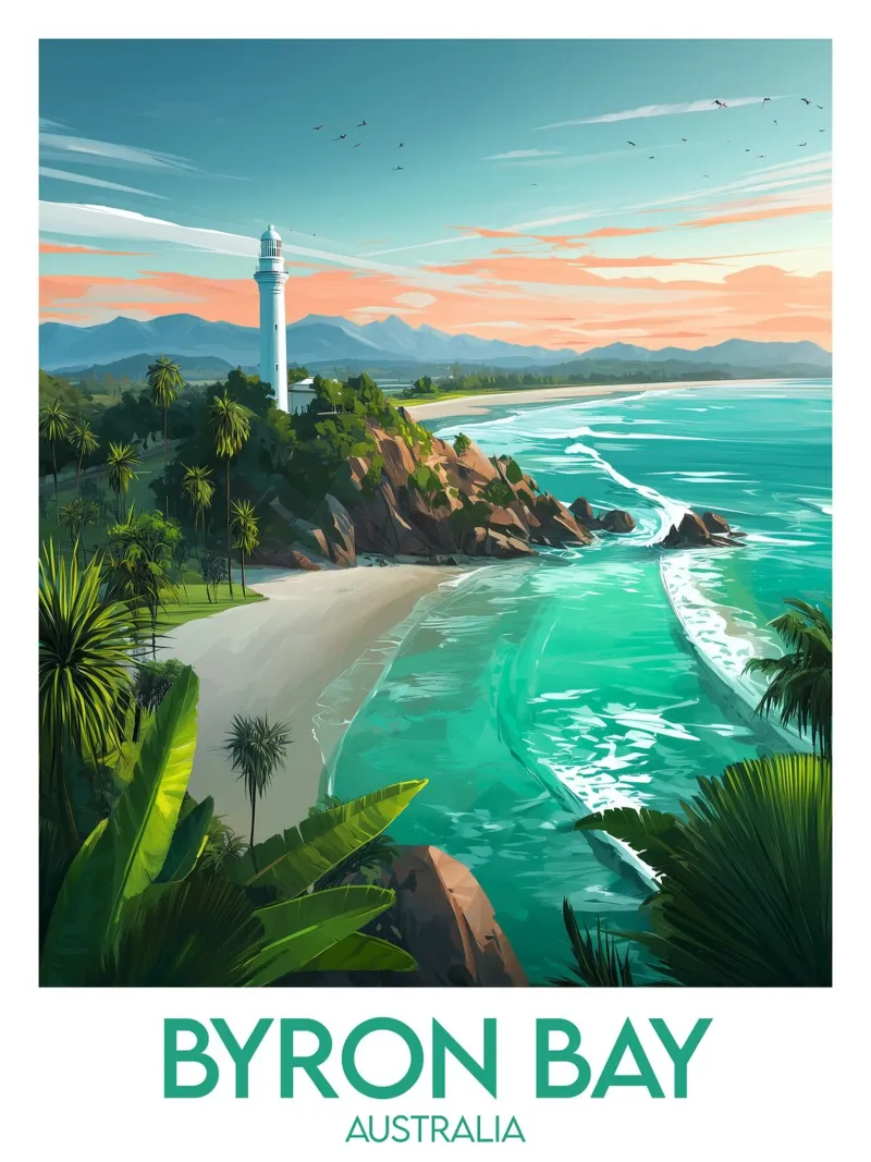 Affiche Byron Bay poster da Frame the World