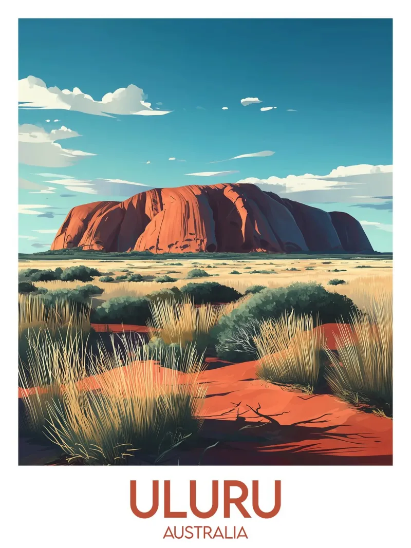 Affiche Uluru poster con telaio in alluminio da Frame the World