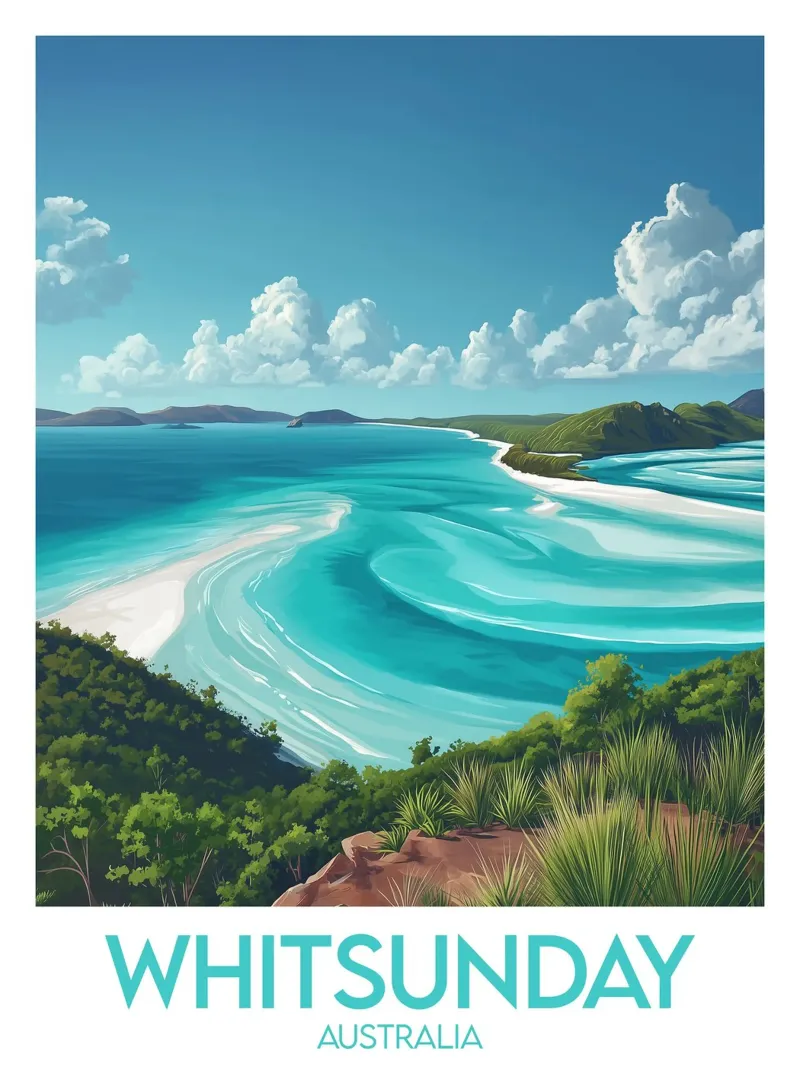 Affiche Whitsunday poster con telaio in plastica da Frame the World