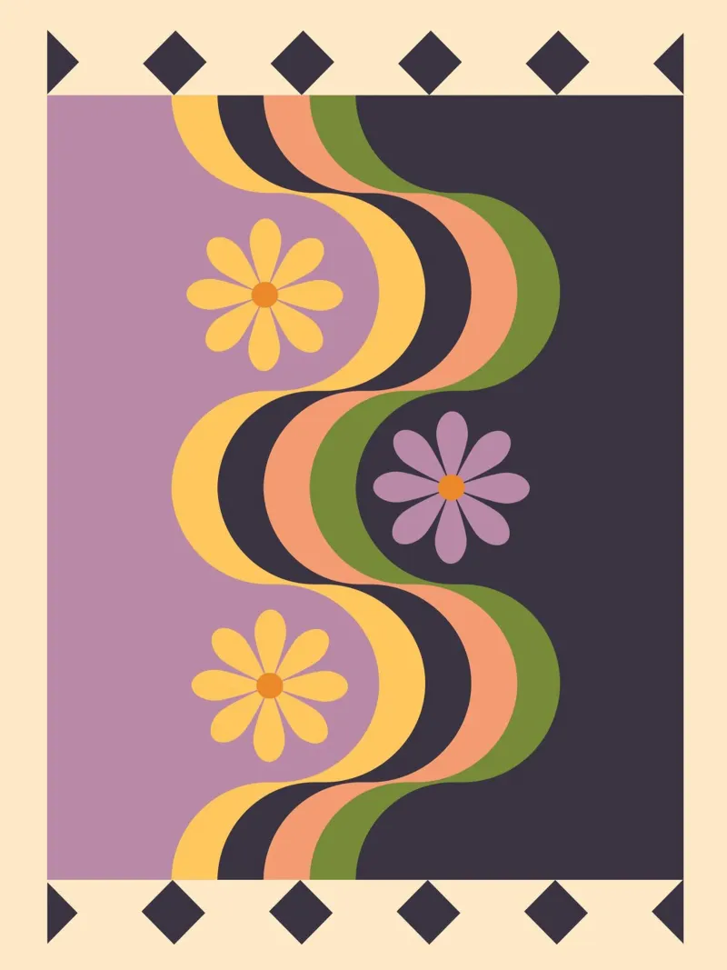 Geometria floreale poster con telaio in plastica da Gaite