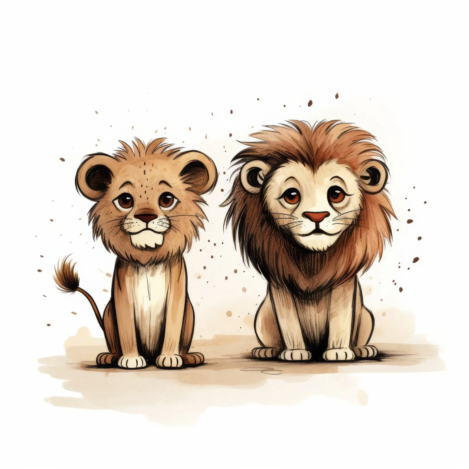 Duo di leoni retrò pannello forex da Funny Animals