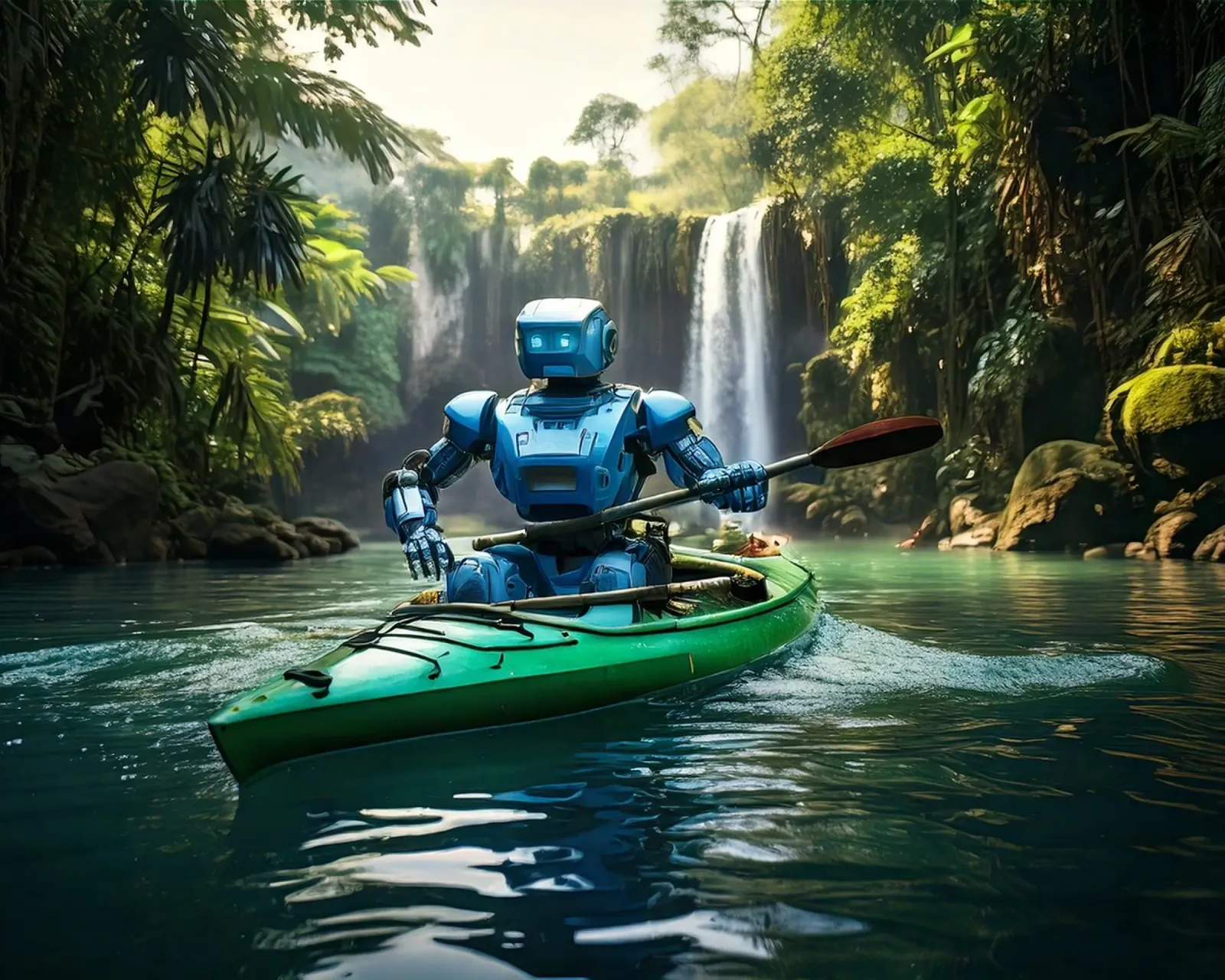 ROBOT EN CANOE. pellicola backlit da Thierry vobmann photography