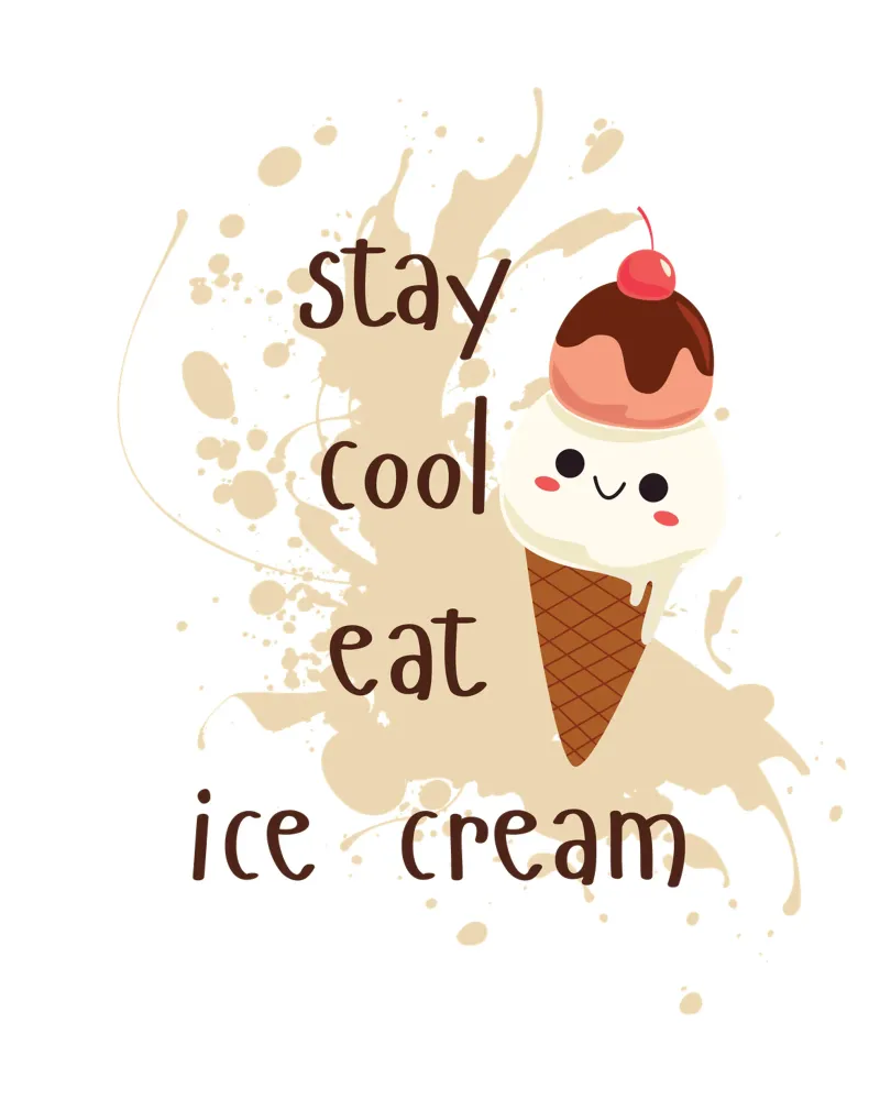 STARE AL FRESCO MANGIARE IL GELATO poster con telaio in plastica da ArtDesign by KBK