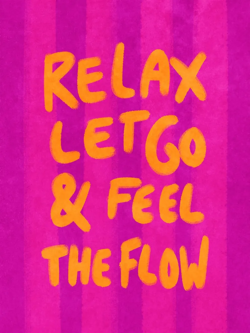Relax, let go and feel the flow plexiglass da Illustration Raissa Oltmanns