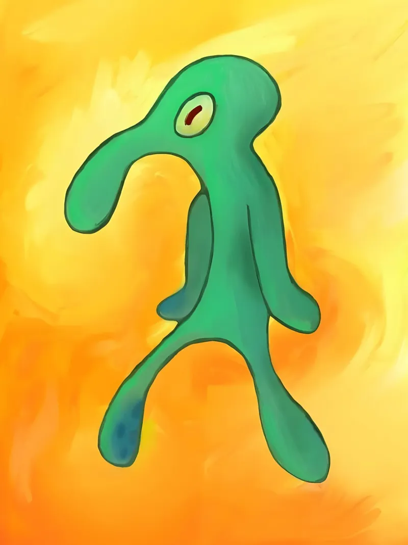 Squidward Tentacles pellicola backlit da Low poly art