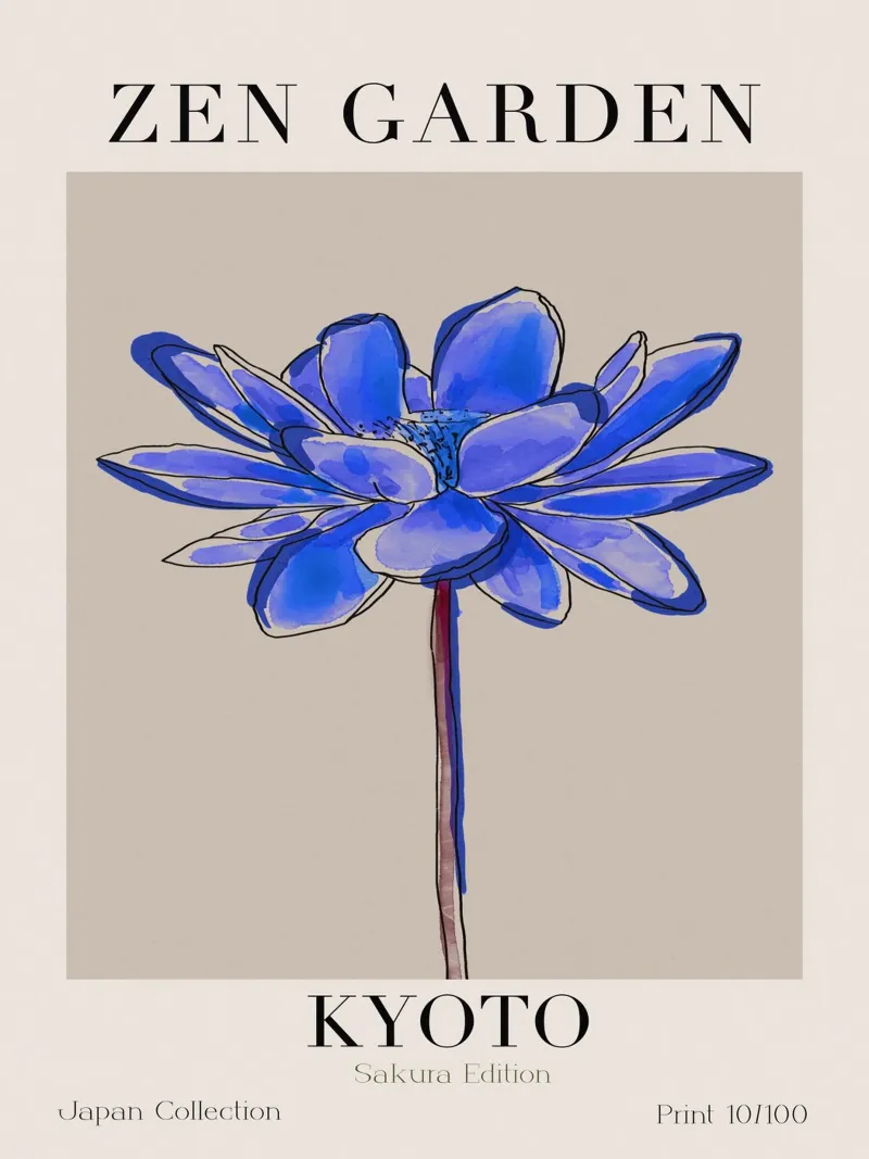 Zen Garden No 10 poster con telaio in alluminio da treechild