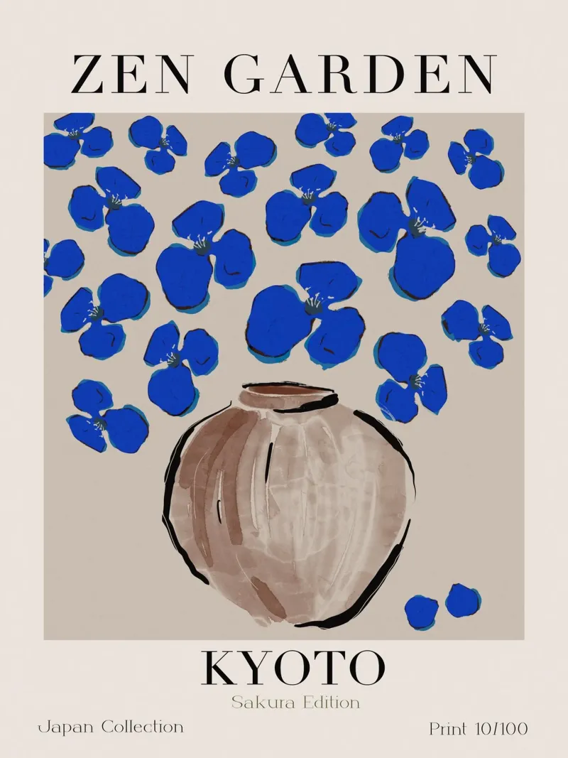 Zen Garden No 13 poster con telaio in alluminio da treechild