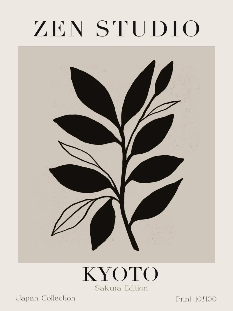 Zen Studio No 04 poster con telaio in legno da treechild