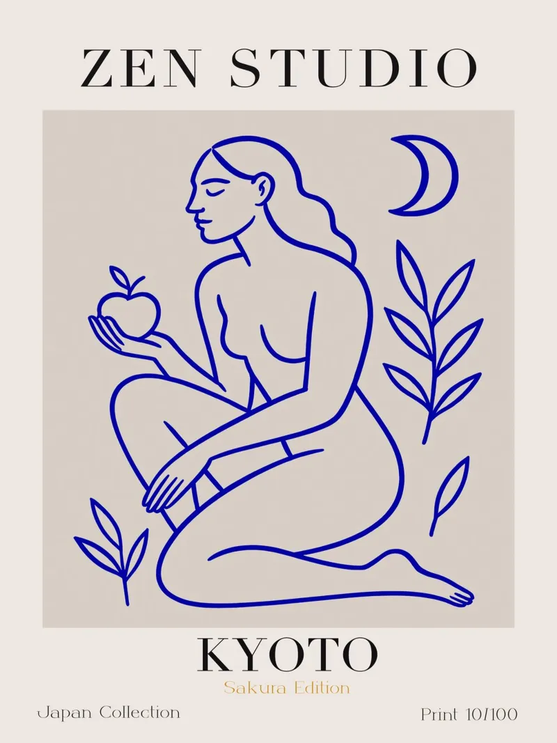 Zen Studio No 10 poster con telaio in legno da treechild