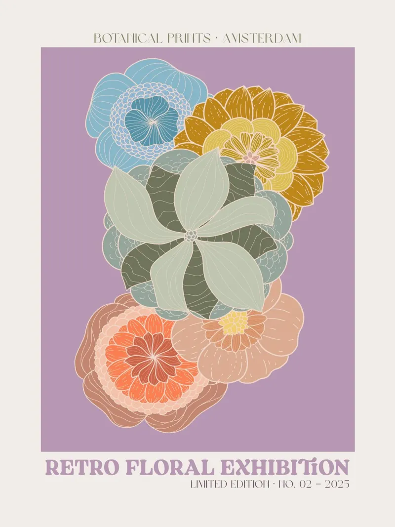 Retro Floral Exhibition No 09 poster da treechild