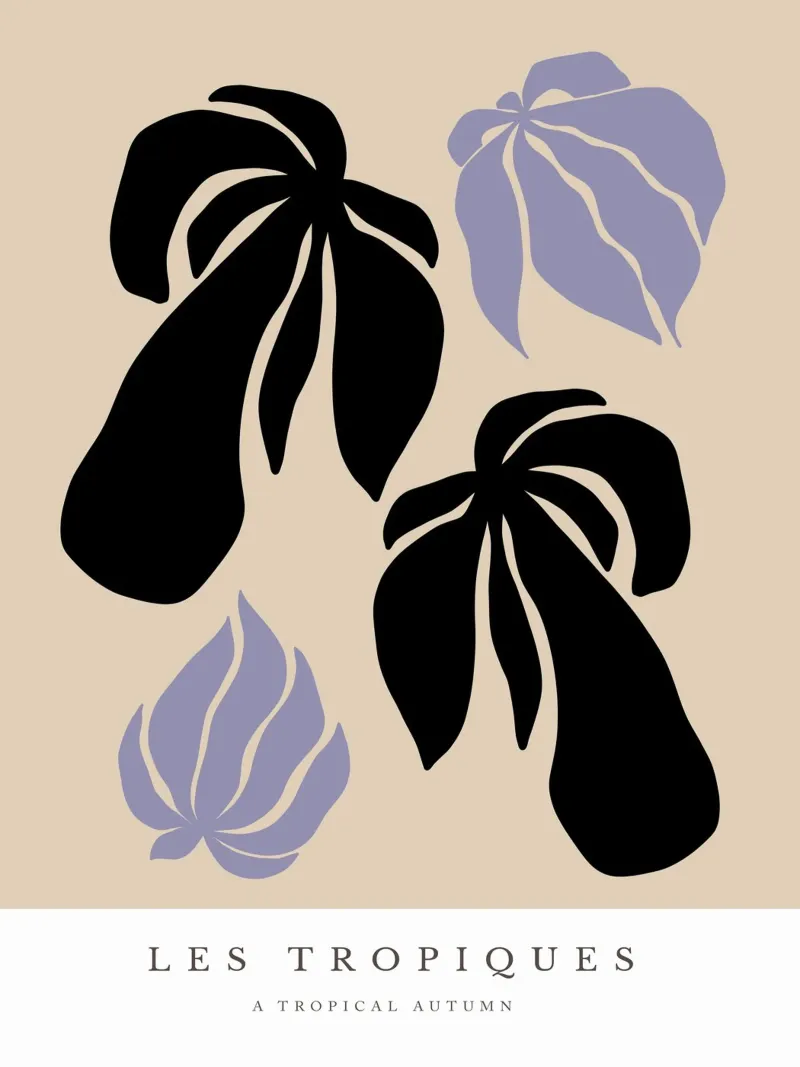 Les Tropiques No 05 poster con telaio in legno da treechild