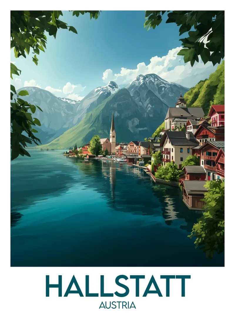 Affiche Hallstatt alluminio dibond da Frame the World