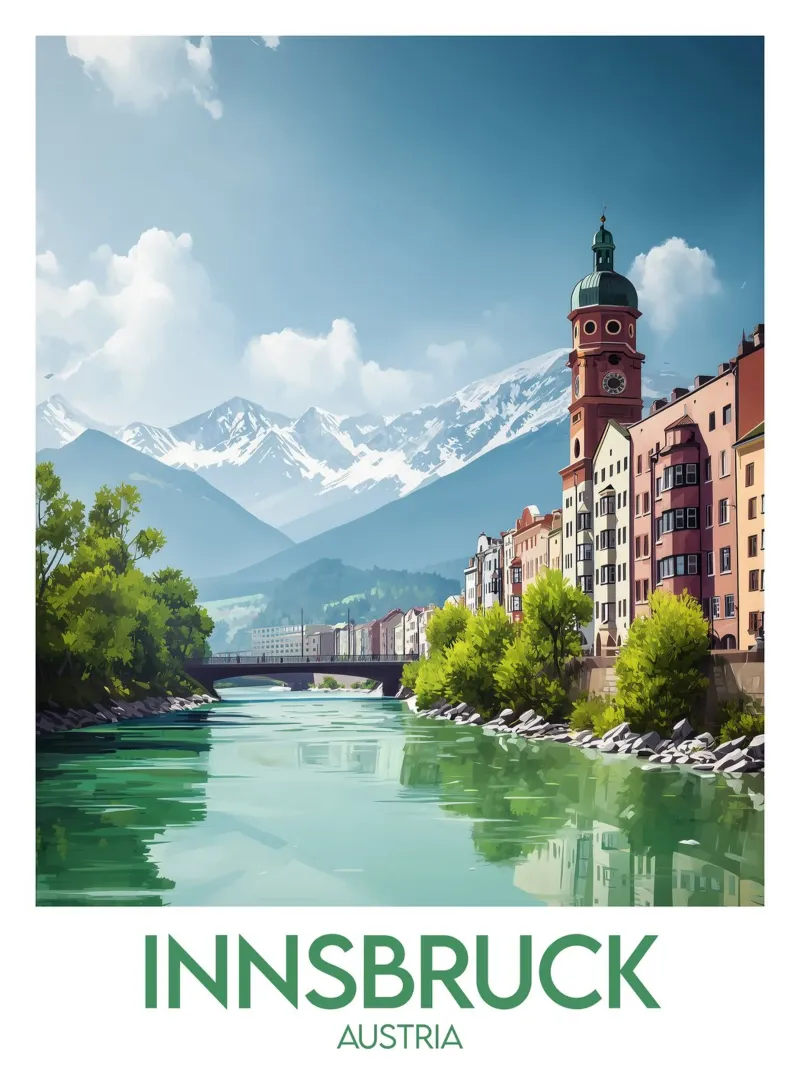 Affiche Innsbruck poster con telaio in plastica da Frame the World