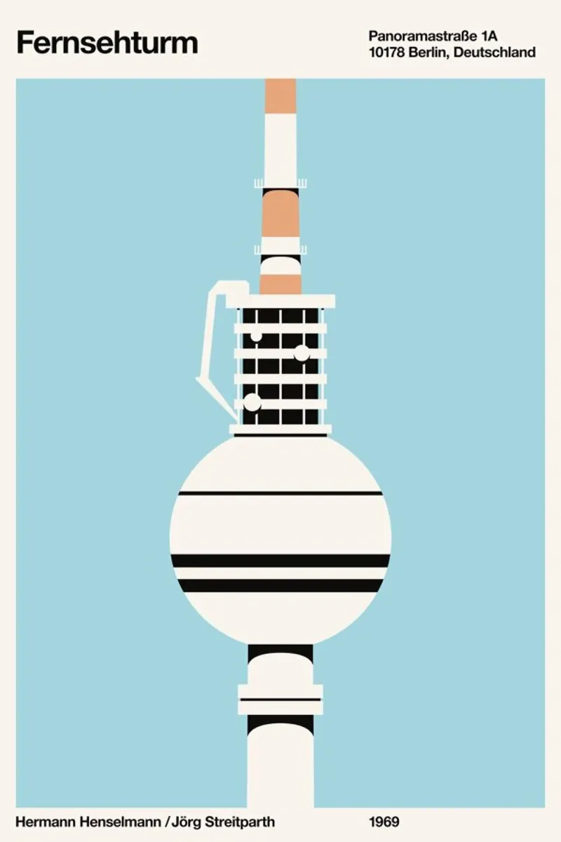 Fersehturm poster con telaio in alluminio da Florent Bodart