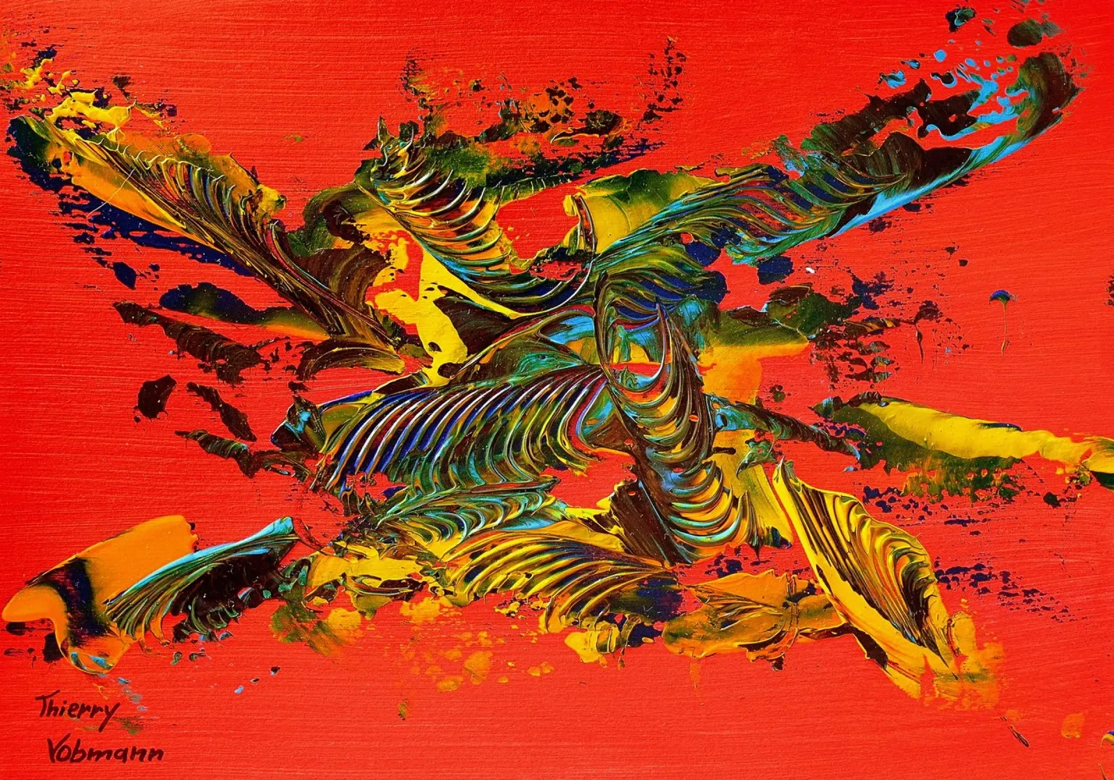 MESSAGE FROM THE HEART 12 pellicola backlit da Thierry Vobmann Abstract painting