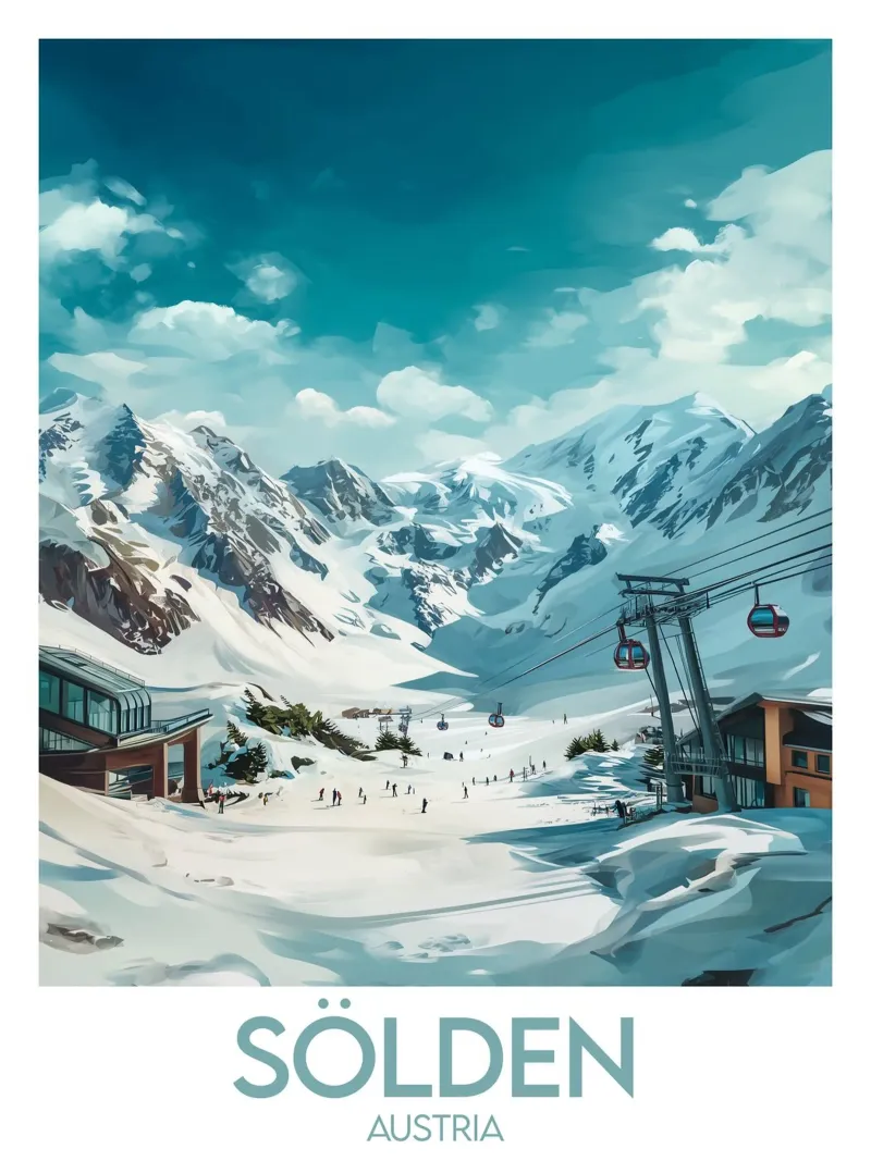 Sede di Sölden poster con telaio in alluminio da Frame the World