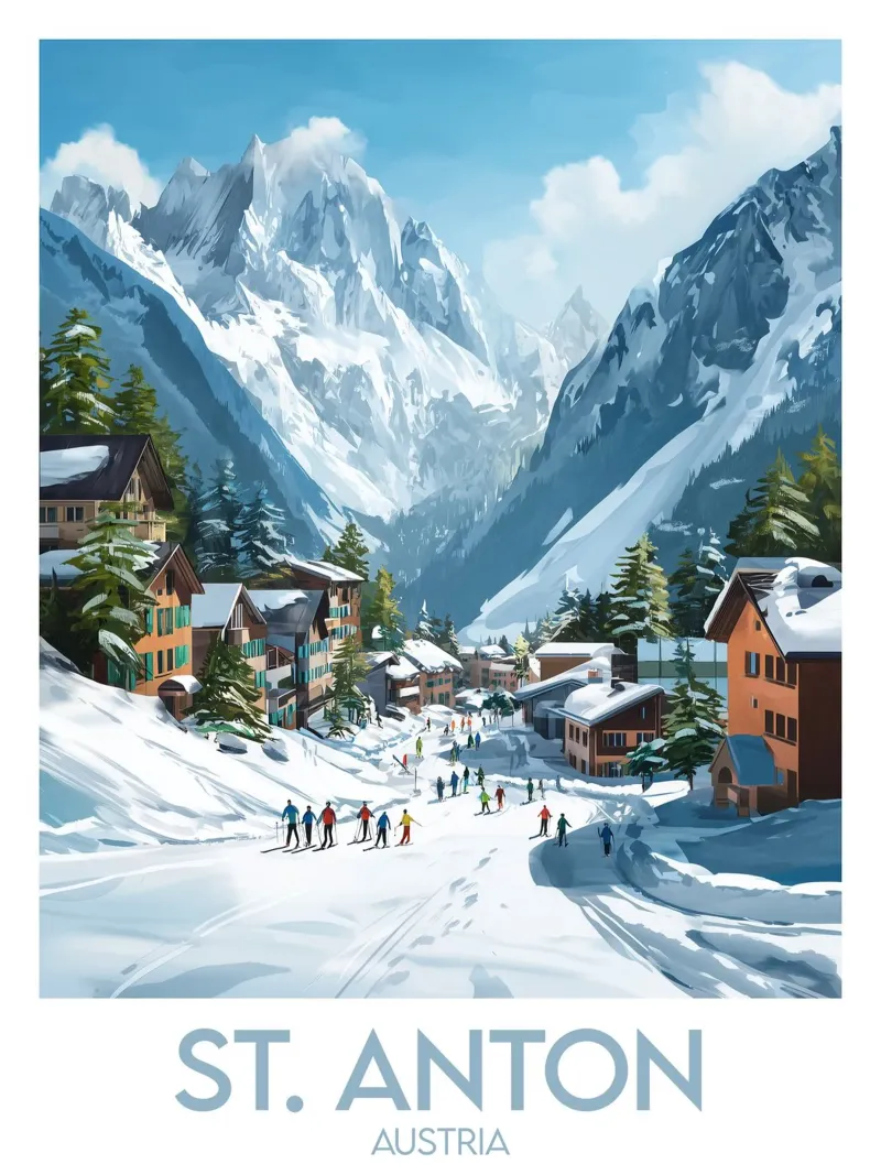 Affiche St. Anton alluminio dibond da Frame the World