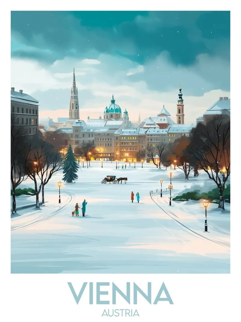 Affiche Vienne poster con telaio in alluminio da Frame the World