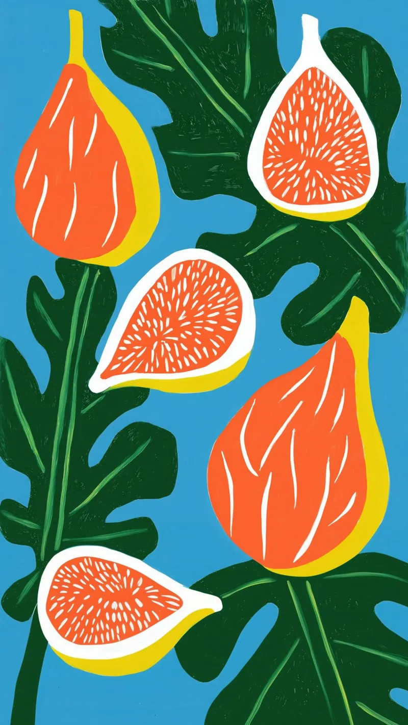 Fichi maturi decorativi in formato verticale per la cucina poster con telaio in alluminio da Autofocus