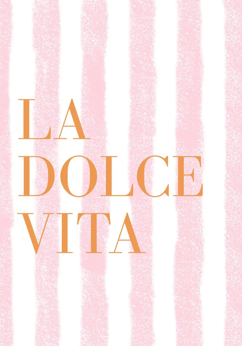 La Dolce Vita, Stampa grafica, Arte da parete Italia tela con Cornice a cassetta da DolceVita
