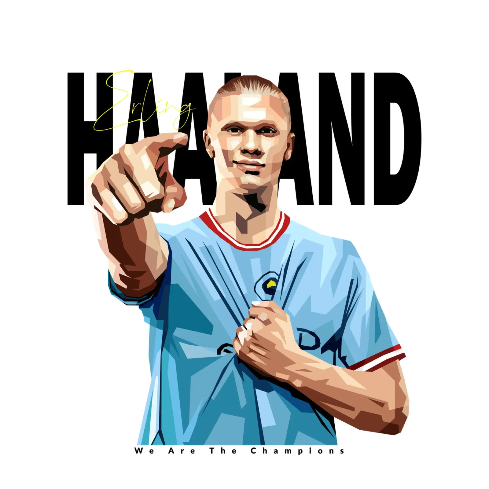 Erling Haaland poster con telaio in alluminio da WPAP MALANG