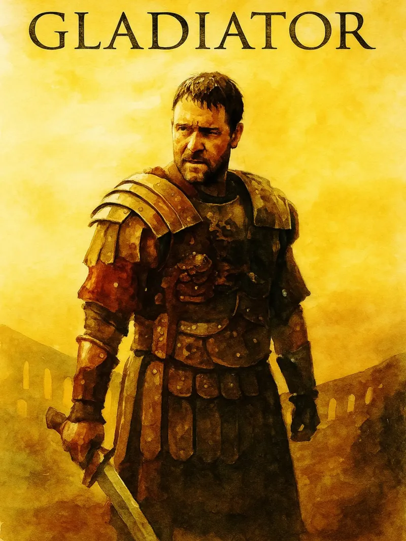 gladiatore ridipingere l'immaginazione ridisegnare l'arte dell'acquerello tela con Cornice a cassetta da SIQAYA