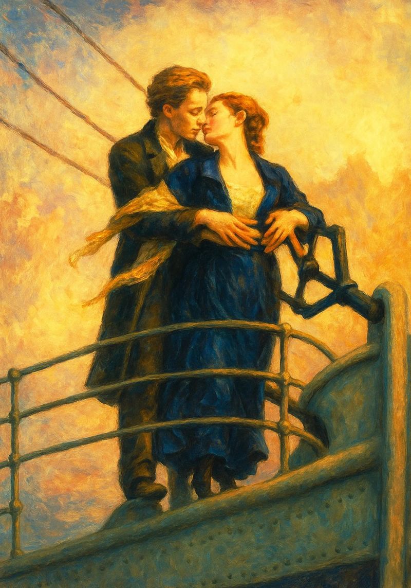 jack and rose titanic painting imagination watercolor art poster by SIQAYA