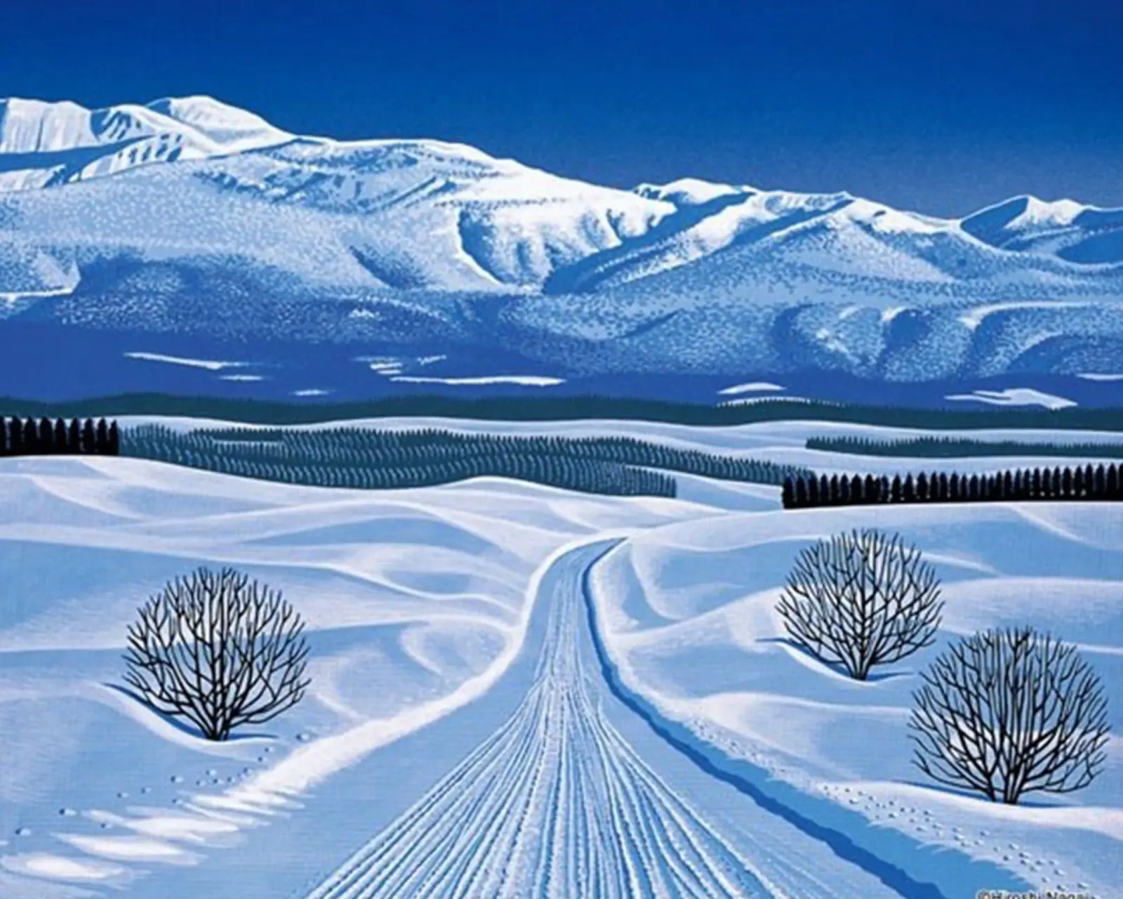 Neve eterna Hiroshi Nagai poster con telaio in plastica da Perdana shop