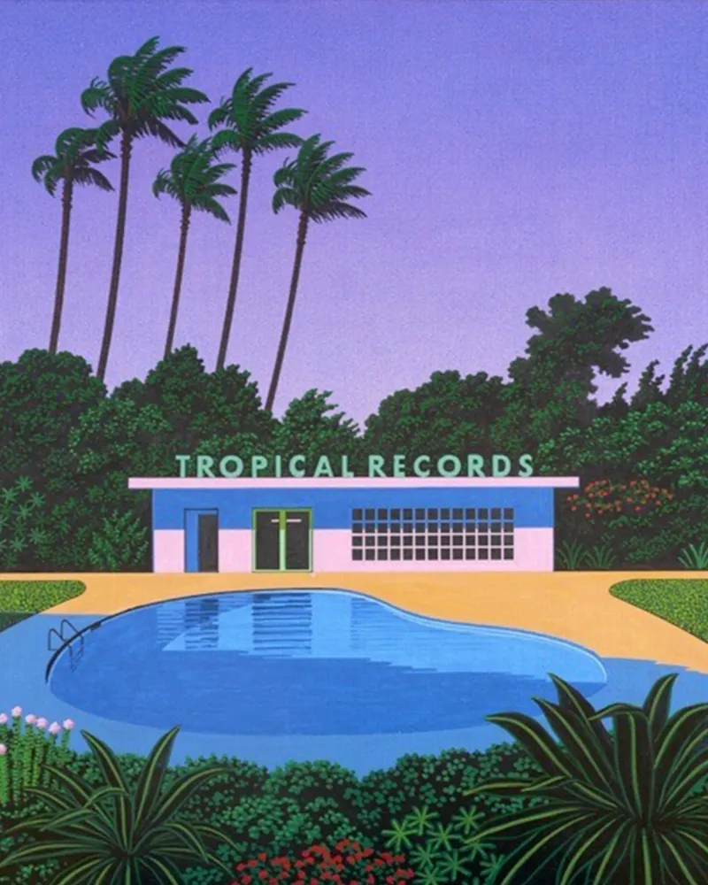 Record tropicale Hiroshi Nagai poster con telaio in plastica da Perdana shop