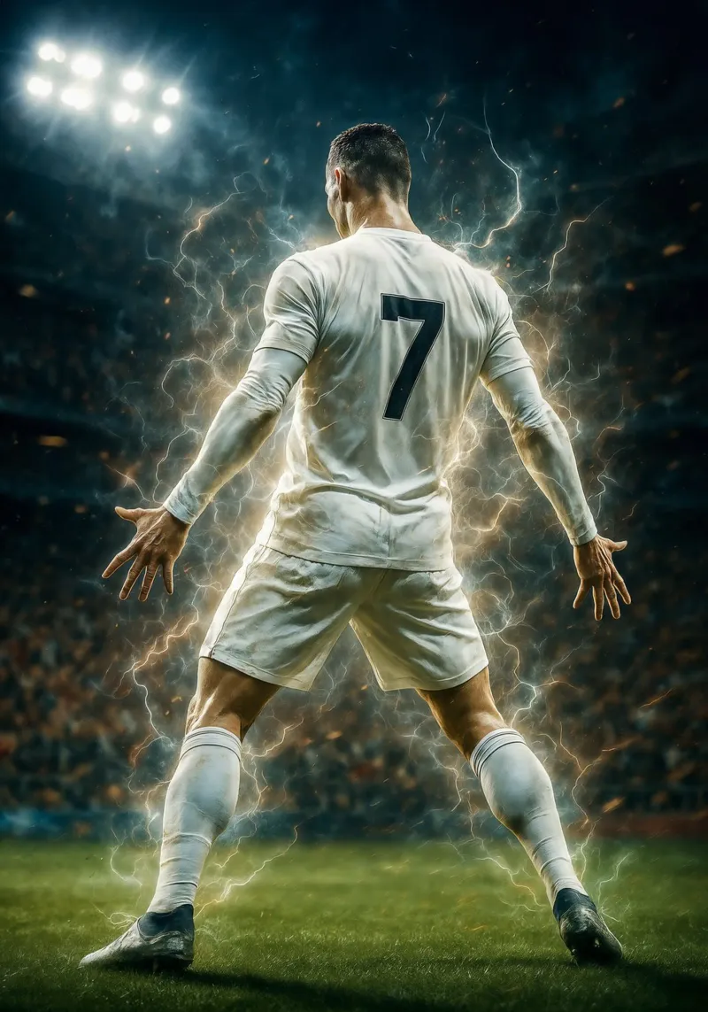Cristiano Ronaldo Poster - CR7 Goal Viering Kunst canvas met Baklijst van Lootprint