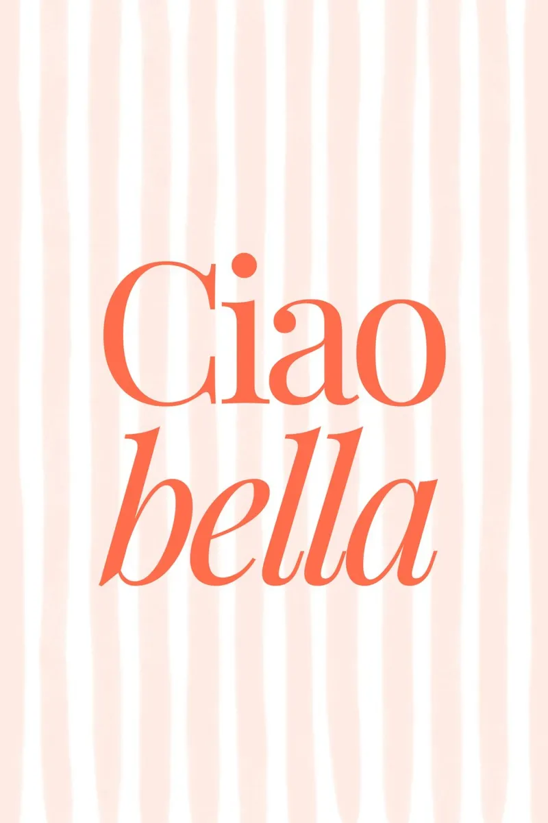 Ciao Bella, Gestreepte Grafische Zomerprint canvas van TheCocktailClub